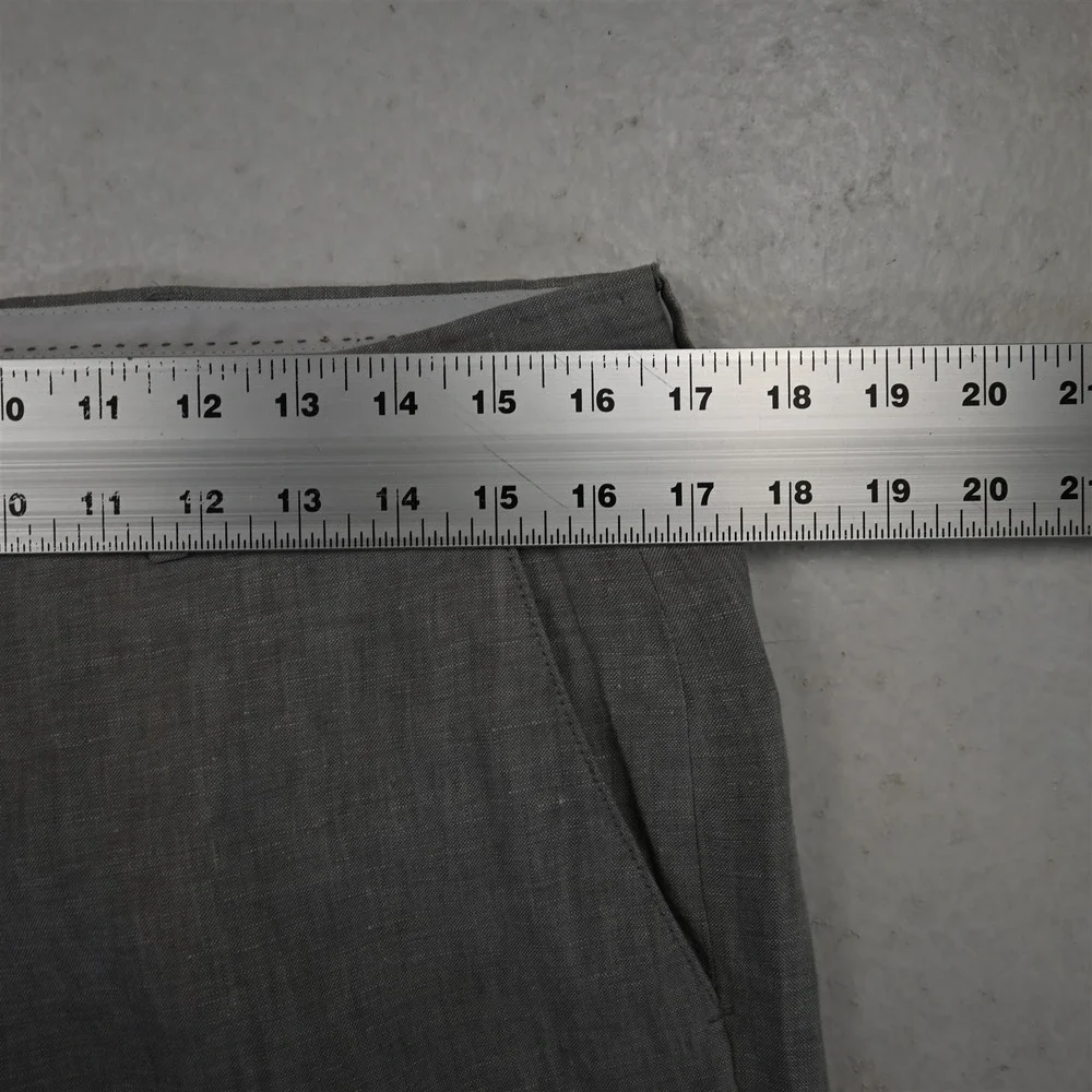 Joseph Abboud 32x30 Gray 100% Linen Flat Front Classic Straight Dress Mens Pants